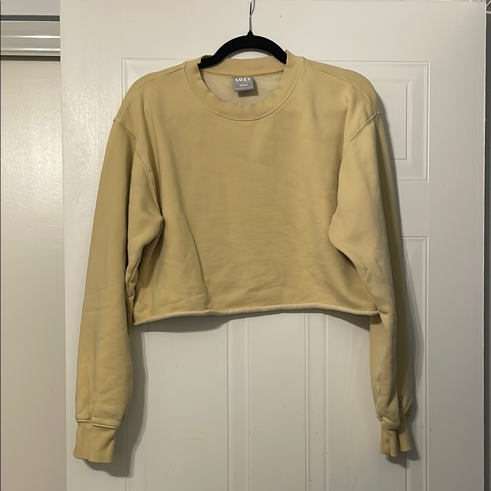 TNA Cream Boxy Cropped Sweatshirt